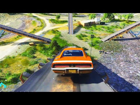 Dodge Charger High Jumps Gameplay - Forza Horizon 4 - LOGITECH Steering wheel