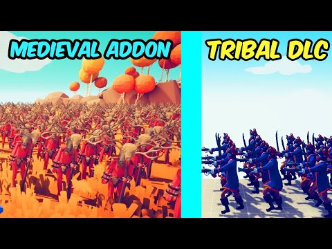 MEDIEVAL ADDON vs  TRIBAL DLC Team  - Totally Accurate Battle Simulator TABS