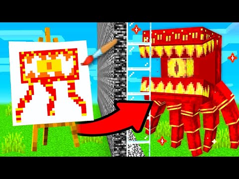 MOB BATTLE , But What i DRAW Comes To Life In Minecraft!