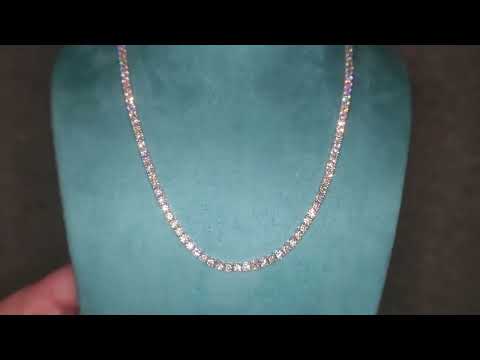 9ct White Gold LAB Diamond Tennis Necklace