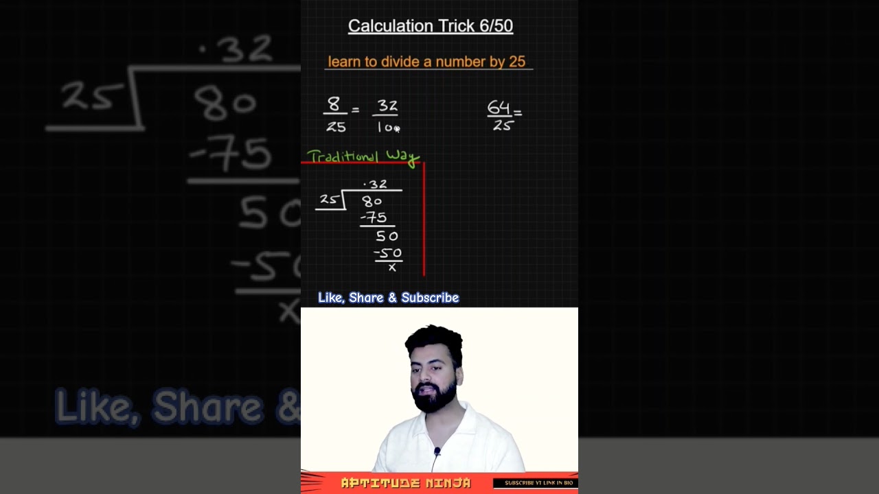 Divide number by 25 #ytshorts #shorts #campusplacements #aptitudequestions #maths #competitiveexams