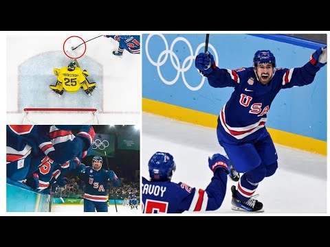 Team USA vs Sweden Men's Ice Hockey Olympics Quarter finals | USA vs Sverige | Quinn Hughes Goal 