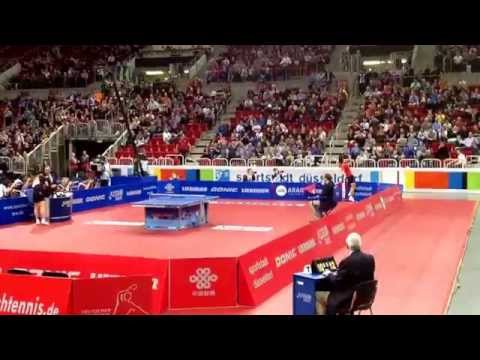 Zhang Jike vs. Ma Long / Matchball und Bandentritt