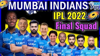 Tata IPL 2022 | Mumbai Indians Full and Final Squad | Mumbai Indians Final Players List IPL 2022