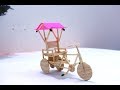 Matchstick Art And Craft How To Make Matchstick Craft Item Rickshaw Gari DIY