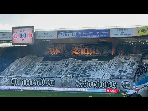 Pyro, Choreo & Support im Spiel F.C. Hansa Rostock – FC St. Pauli 2:3 (25.11.2023)
