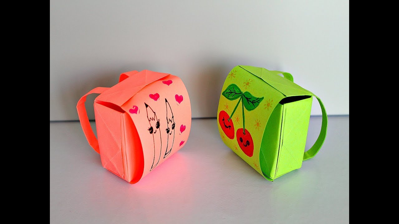 Оригами портфель-Рюкз из бумаги