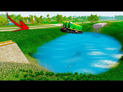 Train Vs Deep Water Giant Pit Compilation