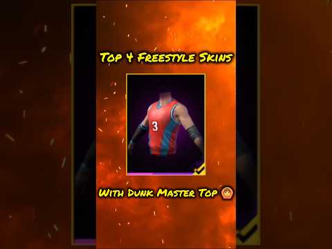 Top 4 Freestyle Skins With Dunk Master Top 🙆#garenafreefire #freefireindia #viral #dresscombination