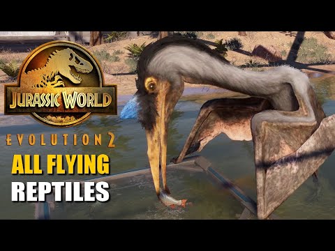All Flying Reptiles Eating Fish - Jurassic World Evolution 2 (4K 60FPS)