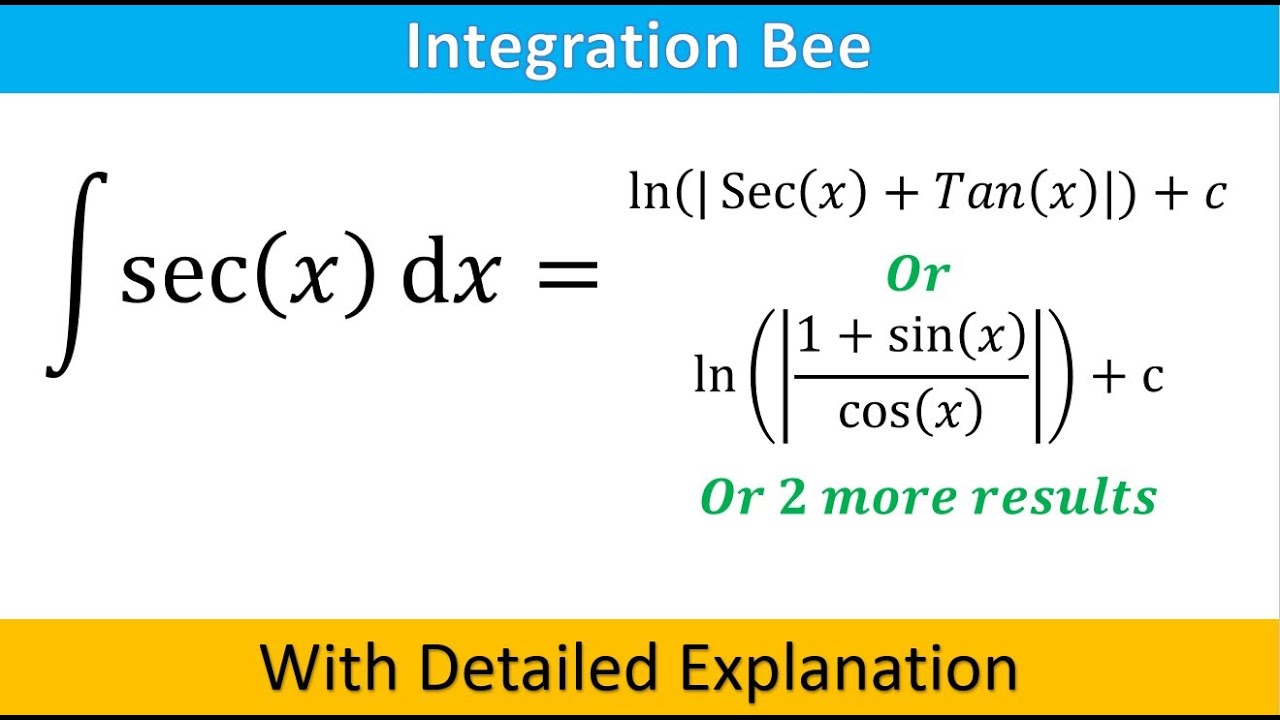 Cracking Calculus: Integral of Sec(x) | 4 Results