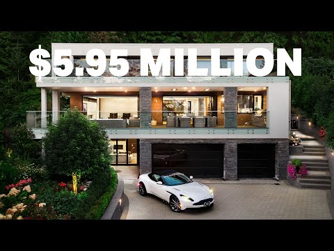 A tour of this $5,950,000 Stunning, Semi-waterfront modern residence in West Vancouver