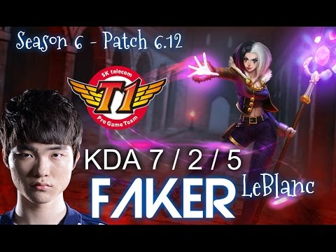 SKT T1 Faker LEBLANC Mid vs Karma - Patch 6.12 KR | League of Legends