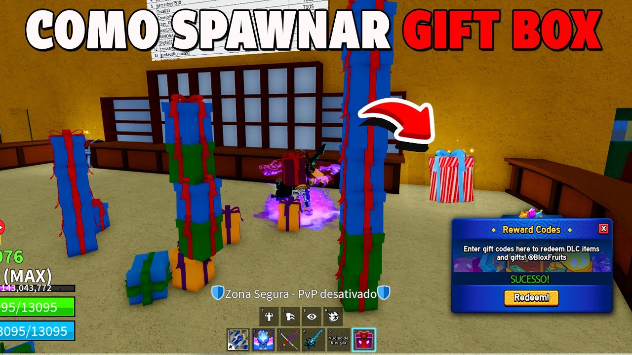 COMO SPAWNAR GIFT BOX +31 CÓDIGOS DE 2X XP BELI E RESET NO BLOX FRUITS 2024 - blox fruits...