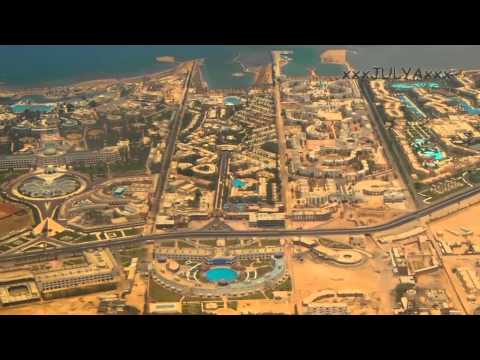 Отели Хургады - вид из самолёта во время посадки в Египте  Хургада с высоты птичьего полёта