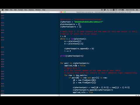 11 Playfair Cipher Decryption Exercise In Python