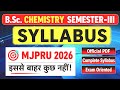 B SC 3rd Sem CHEMISTRY SYLLABUS Discussion Mjpru Official Pdf 2026