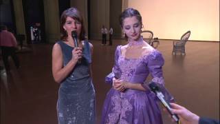 06.12.2015 Anna Tikhomirova's interview during Lady of the Camellias cinema live intermission