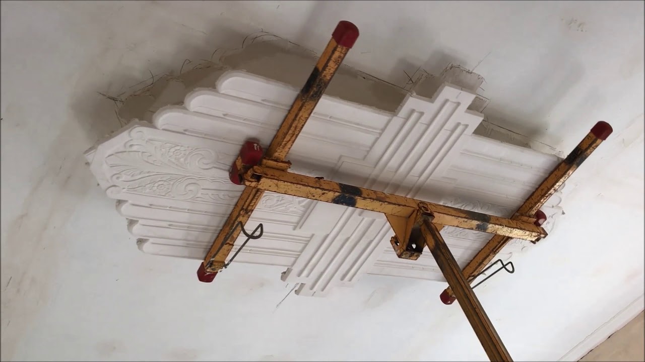 Installing an Art Deco ceiling panel onto an existing fibrous plaster ceiling