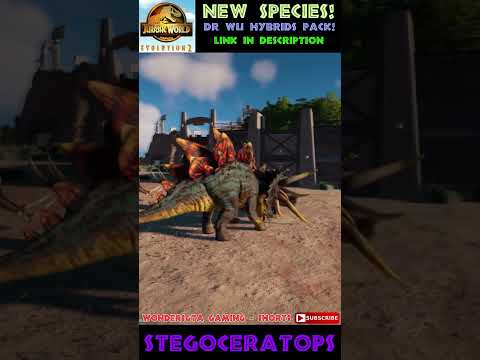 STEGOCERATOPS! - New Species Mod! - Dr Wu Hybrids Pack - Jurassic World Evolution 2 Mods - #shorts