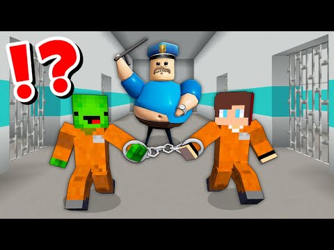 JJ and Mikey in ROBLOX BARRY'S PRISON RUN CHALLENGE in Minecraft / Maizen animation