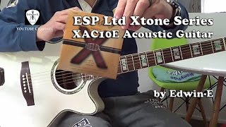 Video thumbnail for ESP Ltd Xtone AC10E Acoustic Electric Guitar Demo Review w Dean Markley Helix Strings by Edwin-E
