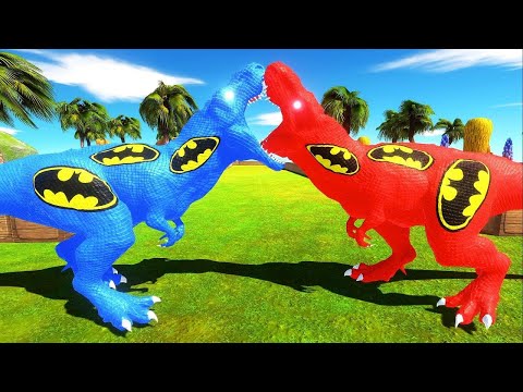 COLORED BATMAN T-REX DEATH RUN - Animal Revolt Battle Simulator