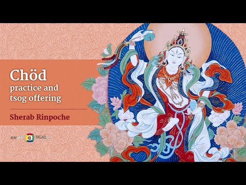 Chöd practice and choed tsog offering with Sherab Rinpoche, ven Lamas, geshes and monks