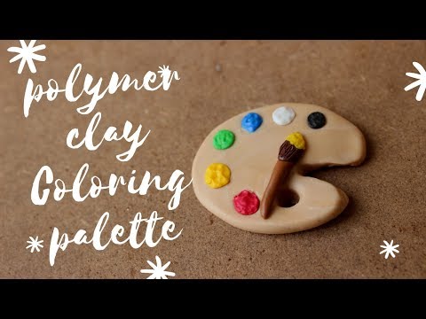 How-to make coloring palette charm | Easy polymer clay charms | باليت الوان من الصلصال الحرارى