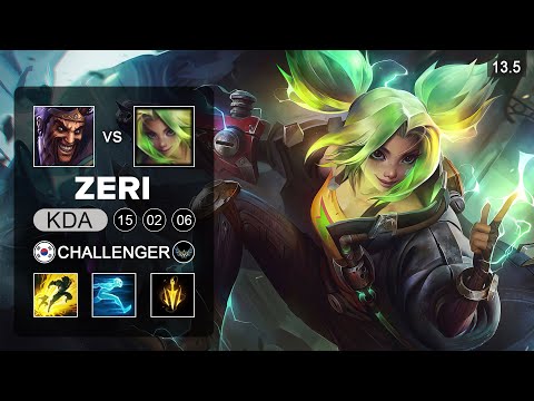 T1 Gumayusi Zeri vs Draven ADC - KR Challenger - Patch 13.5 Season 13