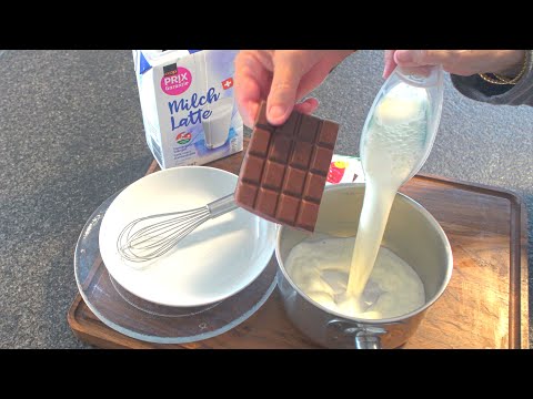 Just milk and chocolate a delicious dessert