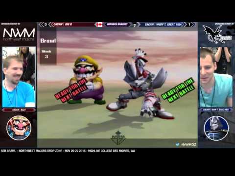 NWM Drop Zone - CACAW| Viviff T  Great, MBA (Wolf) Vs. CACAW| Big D (Wario) (Winners Semis) - Brawl
