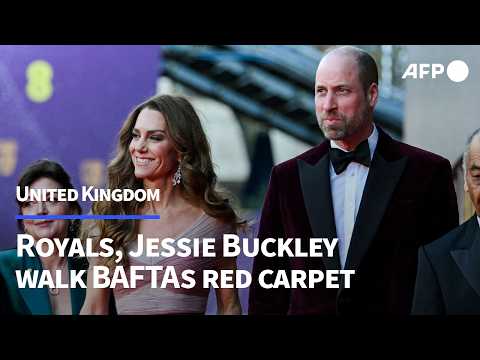 Prince William, Kate Middleton, and actress Jessie Buckley arrive ahead of BAFTAs | AFP
