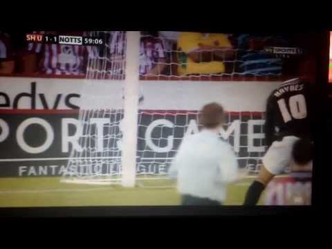 Notts county 1-1 equaliser at Sheffield  united  2nd August 2013. Season opener
