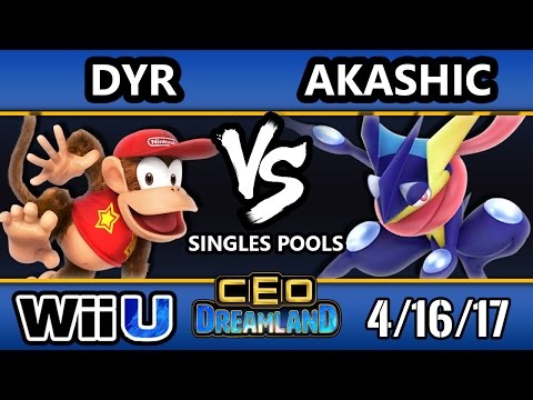 CEO Dreamland 2017 Smash 4 - MVG | Dyr (Diddy Kong) Vs. Akashic (Greninja) SSB4 Pools - Smash Wii U