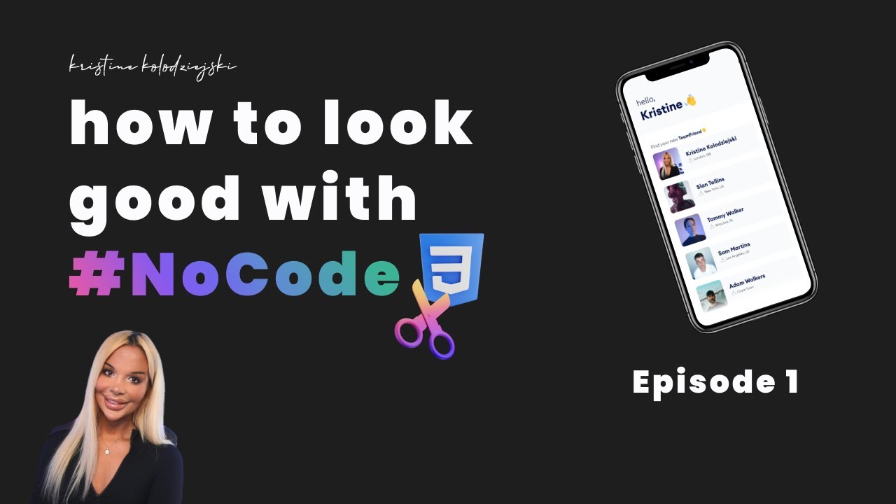 How to Look Good with No Code Ep1 - TeamFriend app