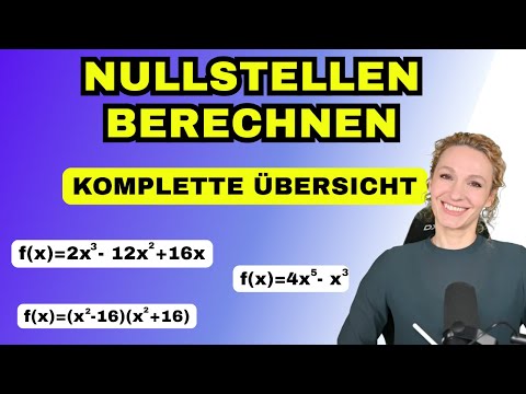 Nullstellen ganzrationaler Funktionen berechnen | x ausklammern, pq-Formel & Linearfaktoren