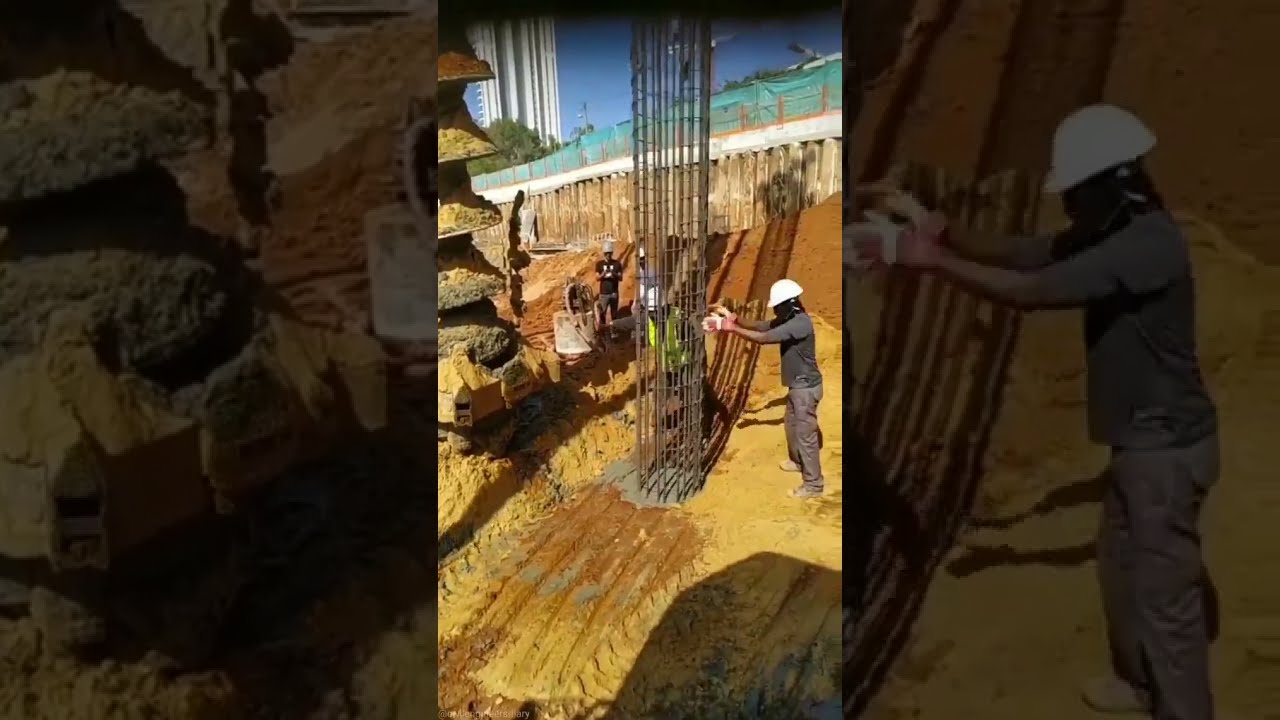 Mise en place du ferraillage d'un pieu