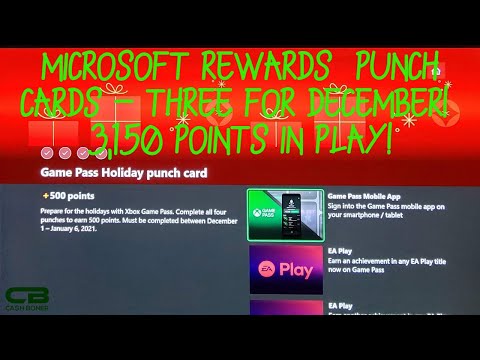 December Monthly & Holiday Bonus Round Microsoft Rewards Punch Cards - 3,000+ Points Up For Grabs!