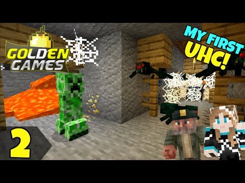 Finding A Mineshaft! Golden Games UHC Ep2! Ultra Hardcore Minecraft