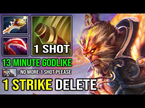 WTF 1 Shot Boundless Strike Rapier Monkey King | EPIC 13Min Godlike Solo Mid Master Tree Jump Dota 2