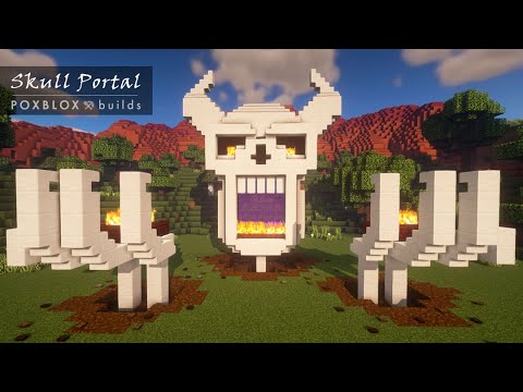 Minecraft Tutorial: How to Build a Skull Portal / Statue / Entrance for Halloween