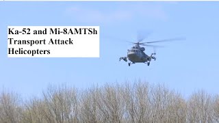Russia Ka-52 and Mi-8AMTSh Transport Attack Helicopters Perform Military Operation in Ukraine | 2022