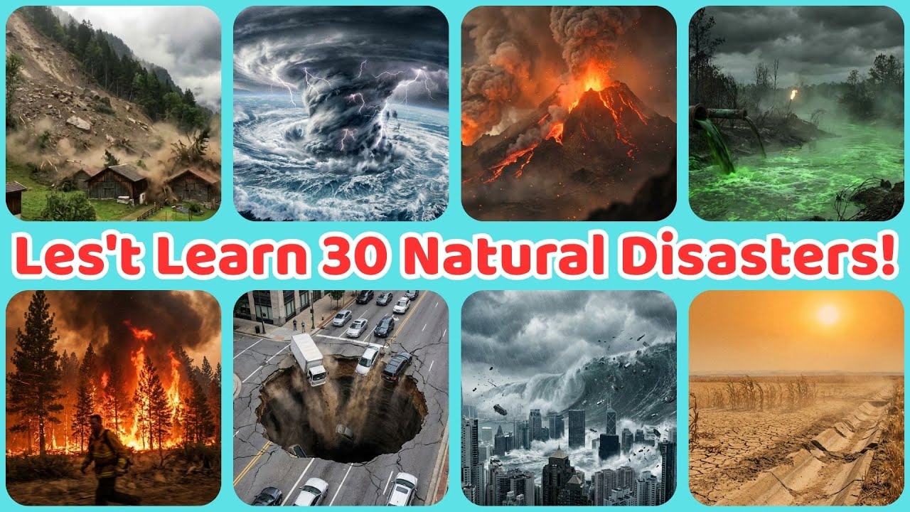 🌍 30 Natural Disasters for Kids | Learn Earthquakes, Floods, Volcanoes & Safety Fun with Gon Gon Edu