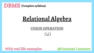 Download the video "33. UNION OPERATION | Relational Algebra | DBMS | #relational_algebra_query #relationaldatabase"