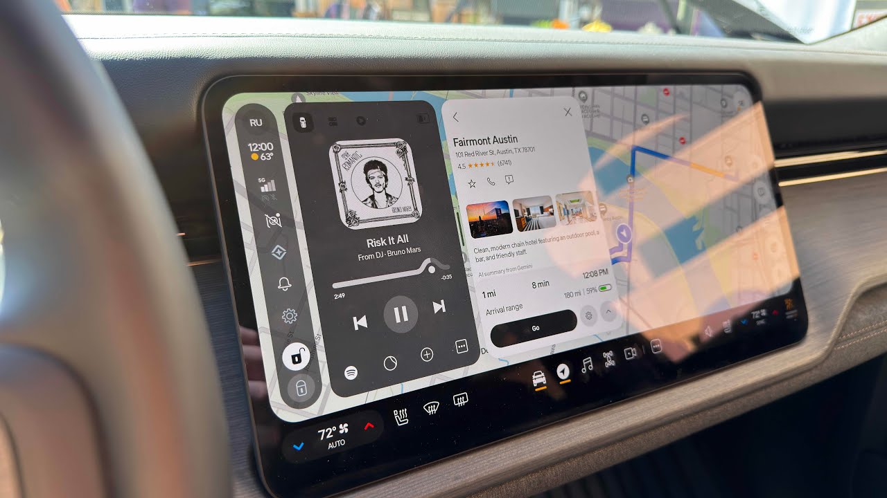 Rivian R2 software UI tour and Halo Roller haptic steering wheel