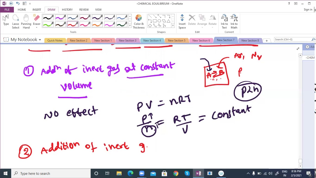 EQUILIBRIUM:EFFECT OF ADDITION OF INERT GAS