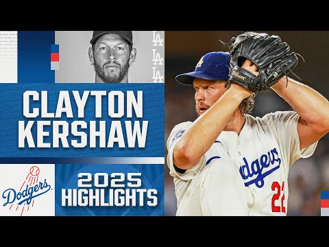 Highlights from Clayton Kershaw’s final MLB season 👏 (Won 2025 World Series with Dodgers)