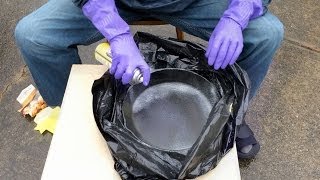 Stripping a Cast Iron Skillet with Easy-Off Oven Cleaner | Plus Seasoning & Maintenance