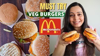 Eating MCDONALDS burgers that I've never tried before!!! 🍔 😋 | Vegetarian Menu